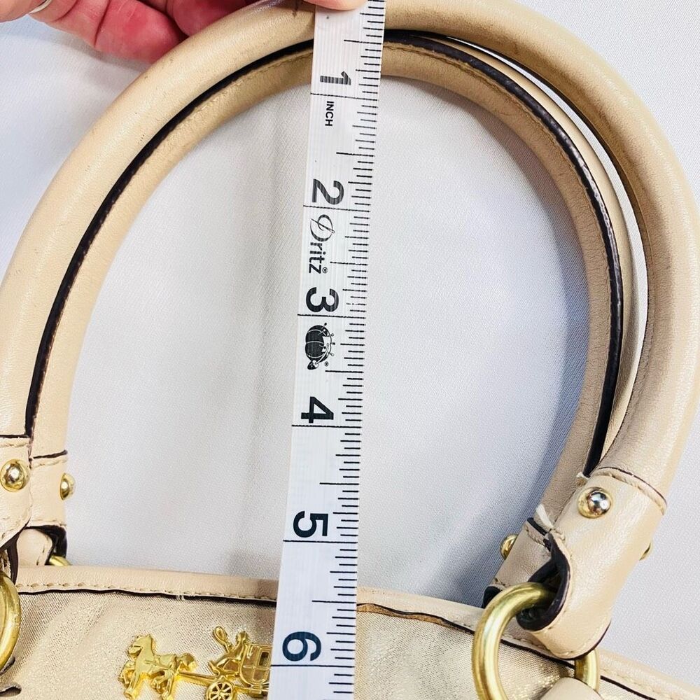 COACH 19624 Madison Tossed Laser Lindsay Leather Satchel Gold - Picture 12 of 15